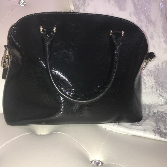 Kate Spade Bixby Place Carli Black Patent Leather Satchel Handbag Crossbody - Picture 7 of 13